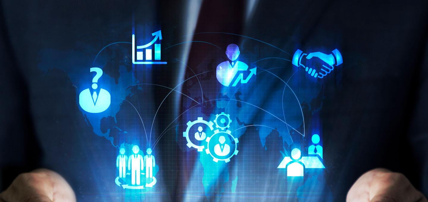 Recruitment marketing concept hologram.