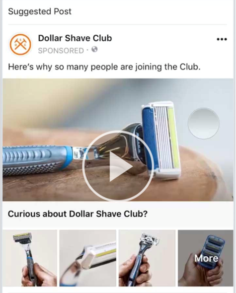 Example of a collection ad on Facebook