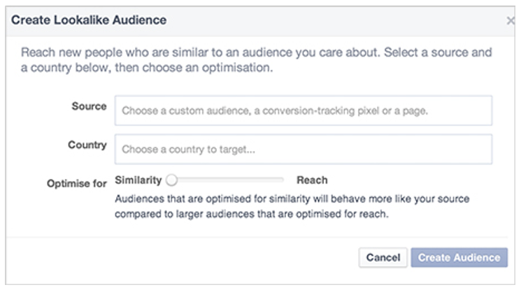 Create a lookalike audience page on Facebook ads