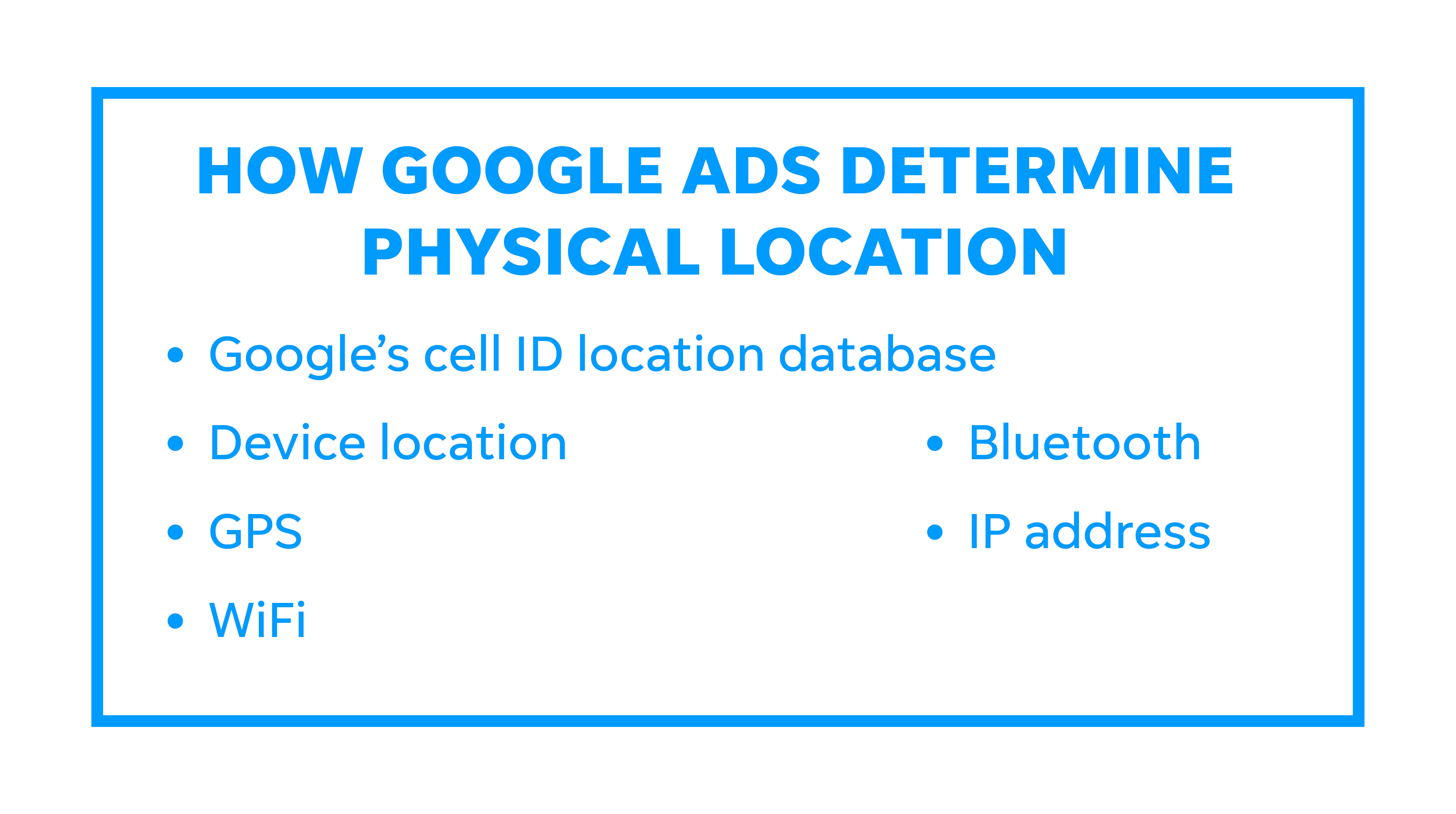 How Google Ads determins physical location
