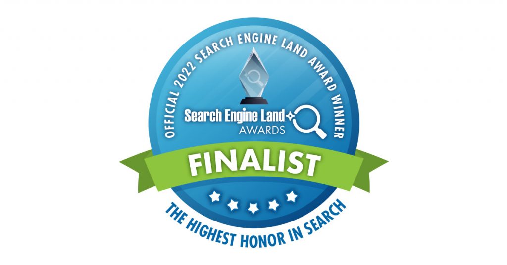Search Engine Land Awards 2022 finalist badge for LOCALiQ