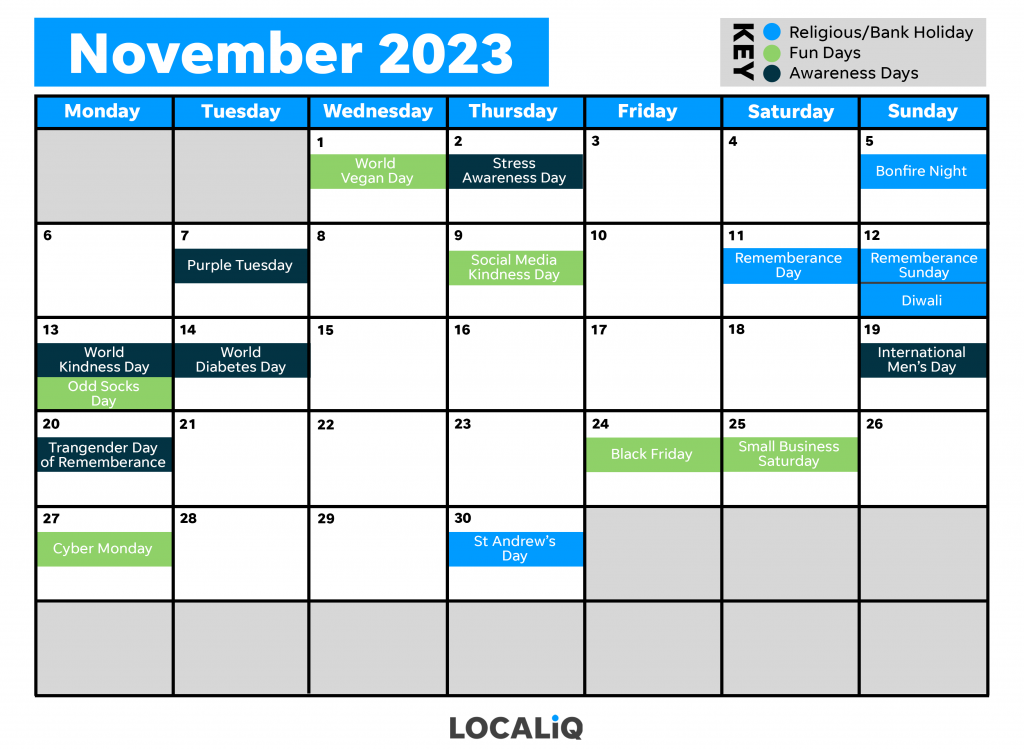 November social media calendar