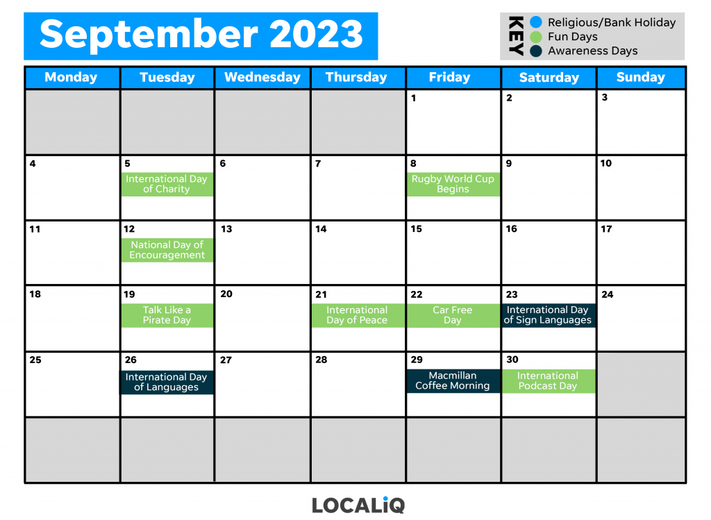 September social media calendar