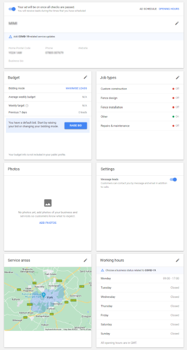 Google local service ads reports tab overview