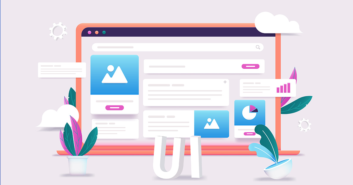 Drawing of a laptop with people building a website