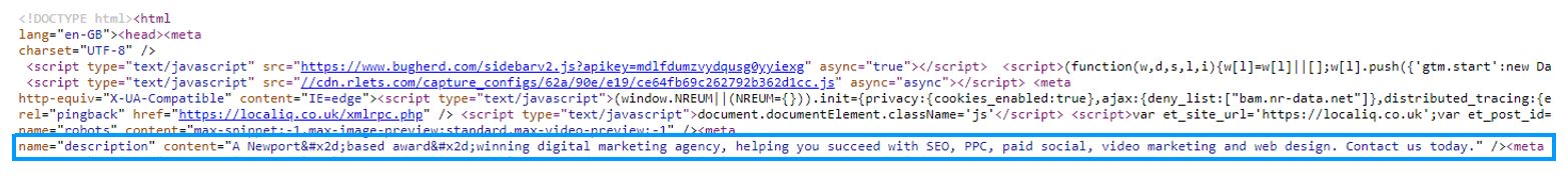 Meta Description| HTML Code Example.