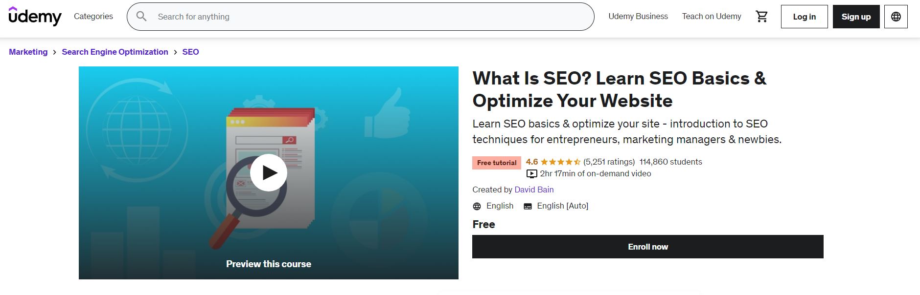 Free Online SEO Courses| Udemy.