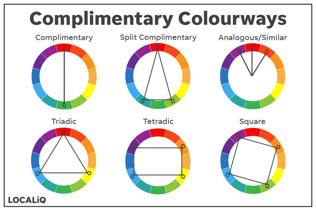 The 6 complimentary colourways