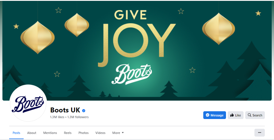 Boots Facebook page cover image