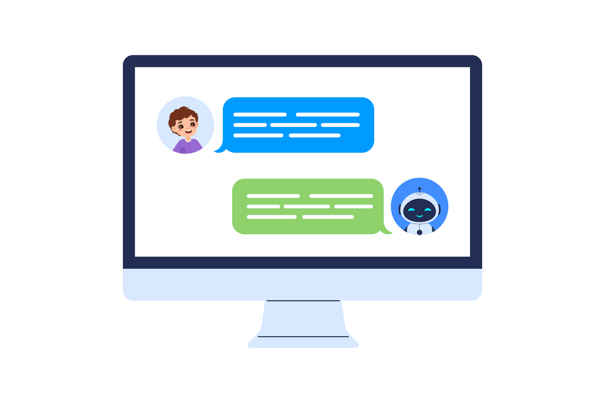 illustration of an online chatbot