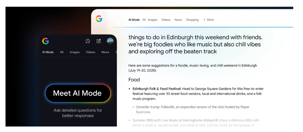 Screenshot of AI Mode by Google