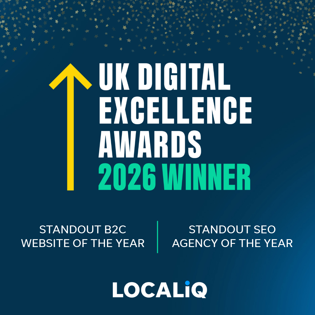 LOCALiQ Wins Standout SEO Agency at 2026 UK Digital Excellence Awards